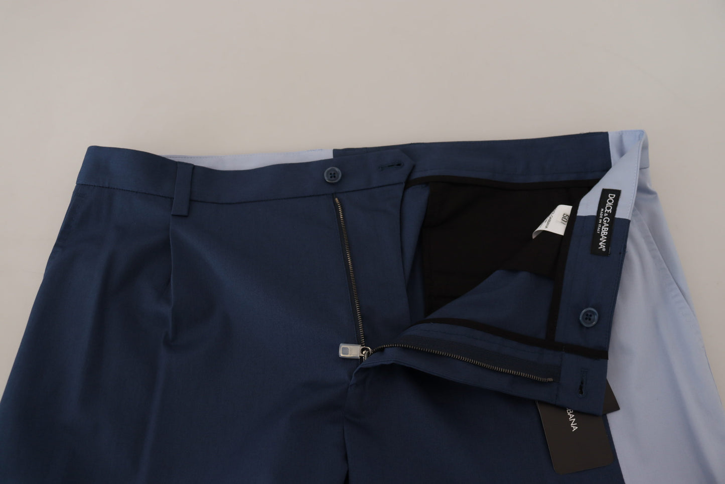 Blaue Straight Fit-Hose aus Baumwolle