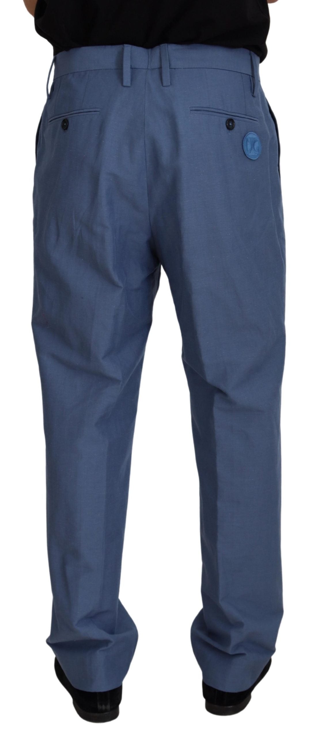 Blaue Leinen-Chinohose für Herren