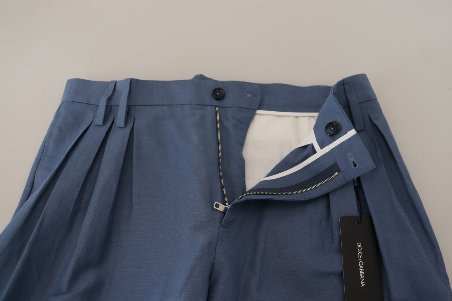 Blaue Leinen-Chinohose für Herren