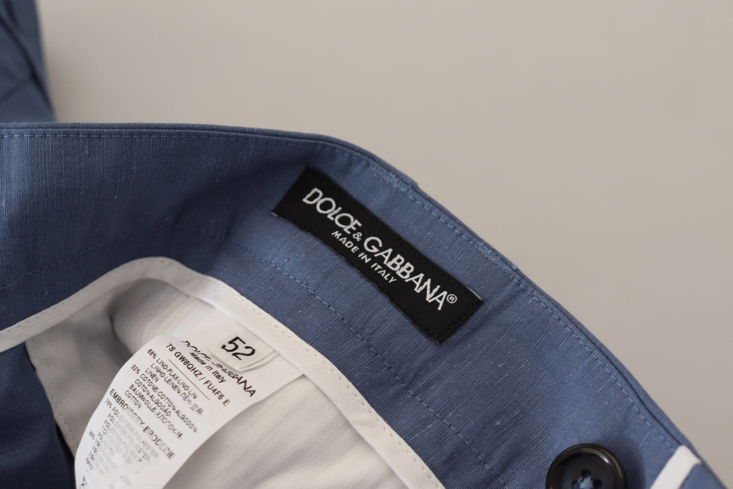 Blaue Leinen-Chinohose für Herren