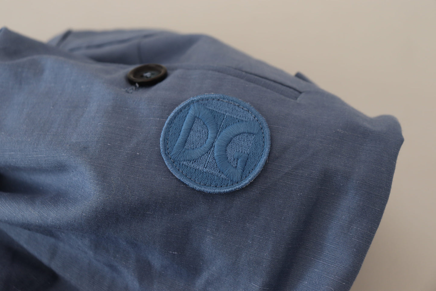 Blaue Leinen-Chinohose für Herren