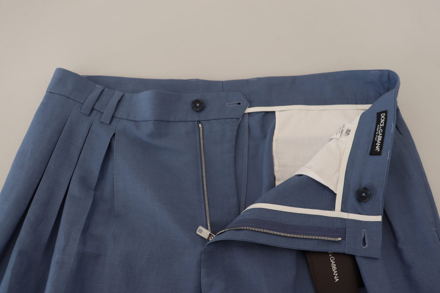 Blaue formelle Chinohose aus Leinen