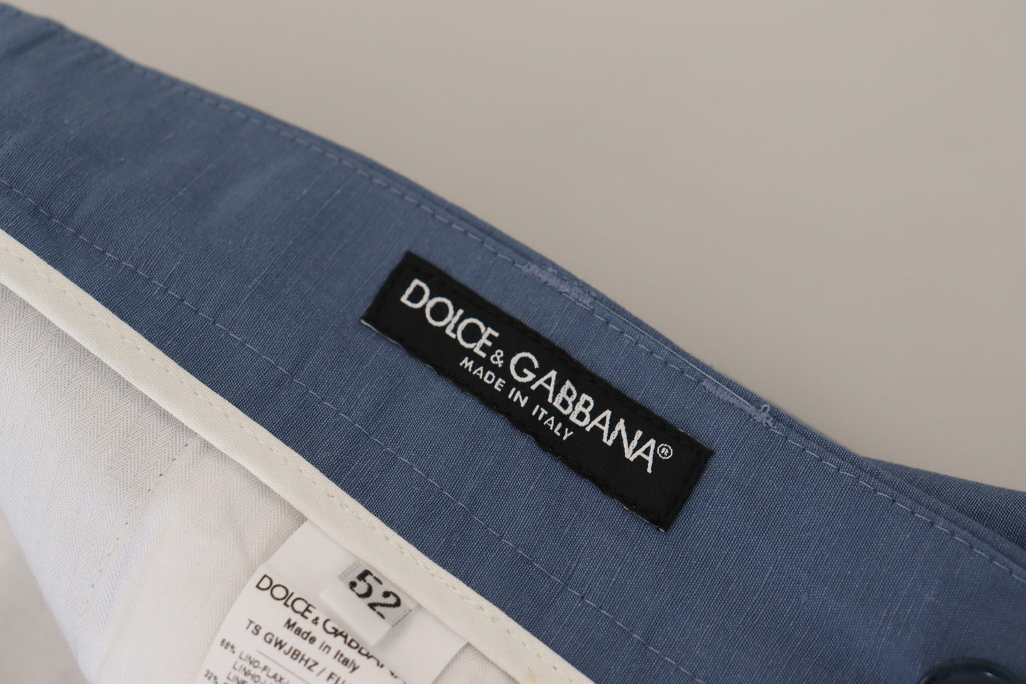 Blaue formelle Chinohose aus Leinen