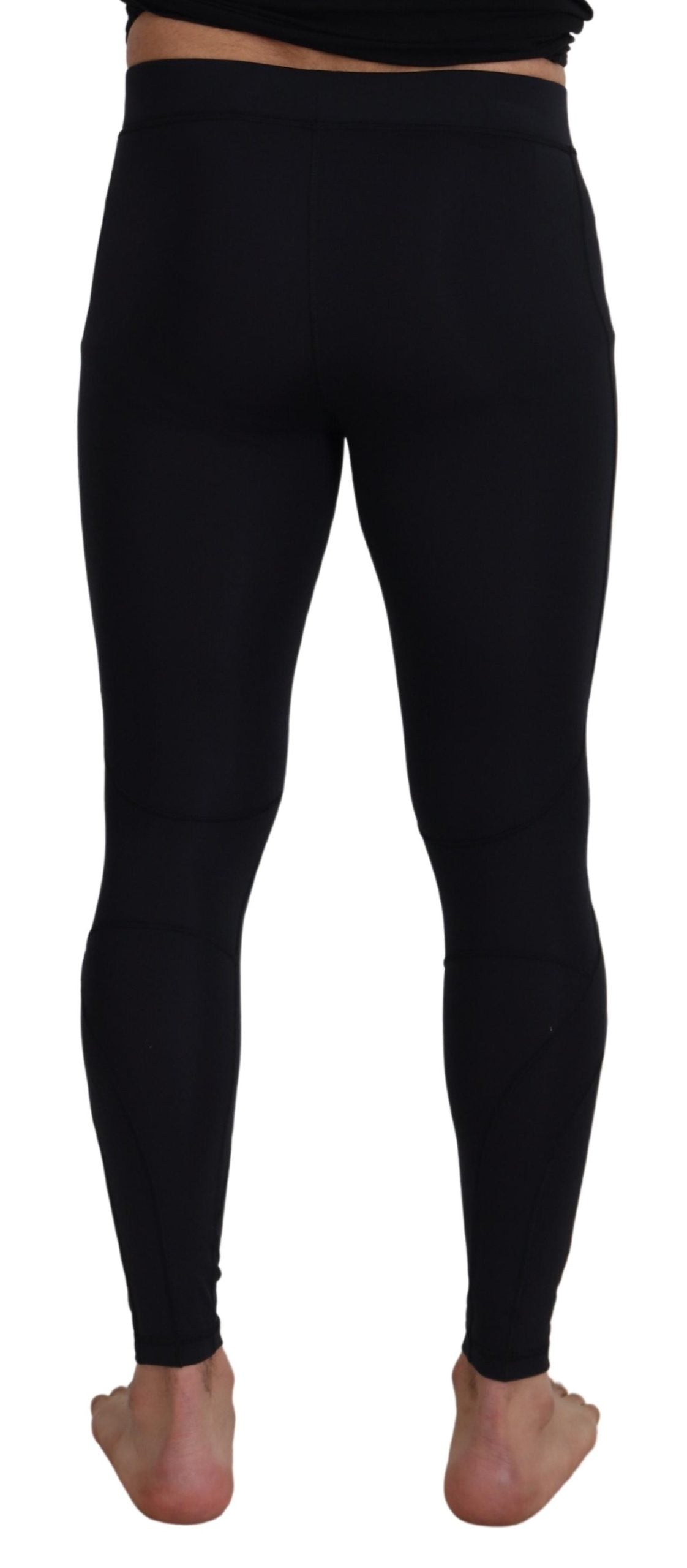 Schwarze Slim Fit Stretchhose aus Nylon