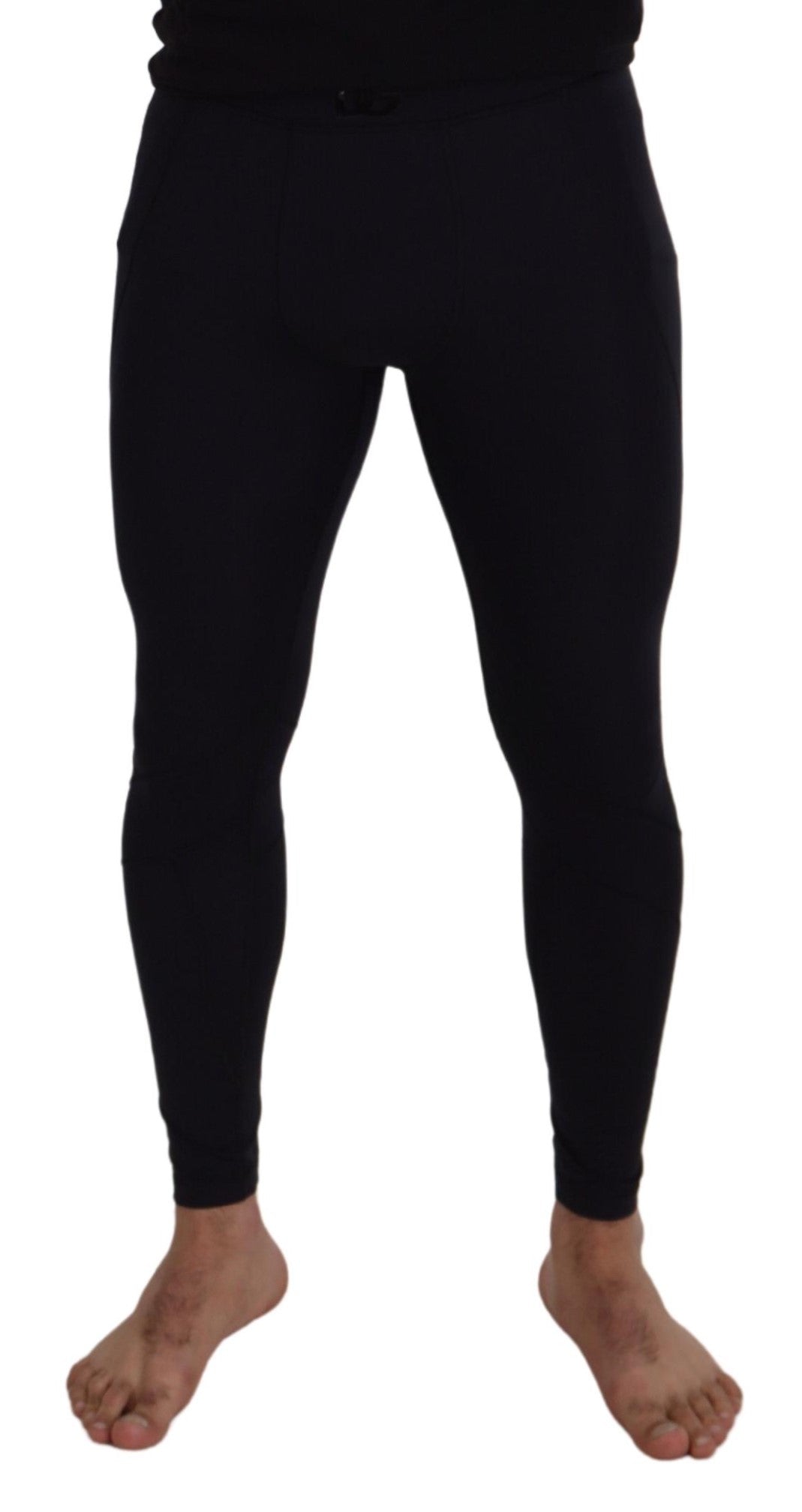 Schwarze Slim Fit Stretchhose aus Nylon
