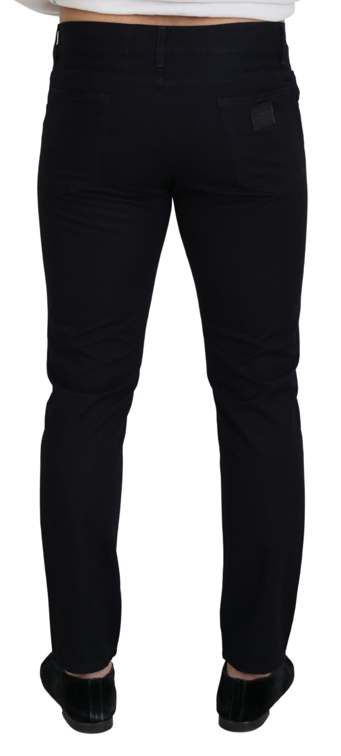 Schwarze Skinny-Casual-Jeans aus Baumwolle