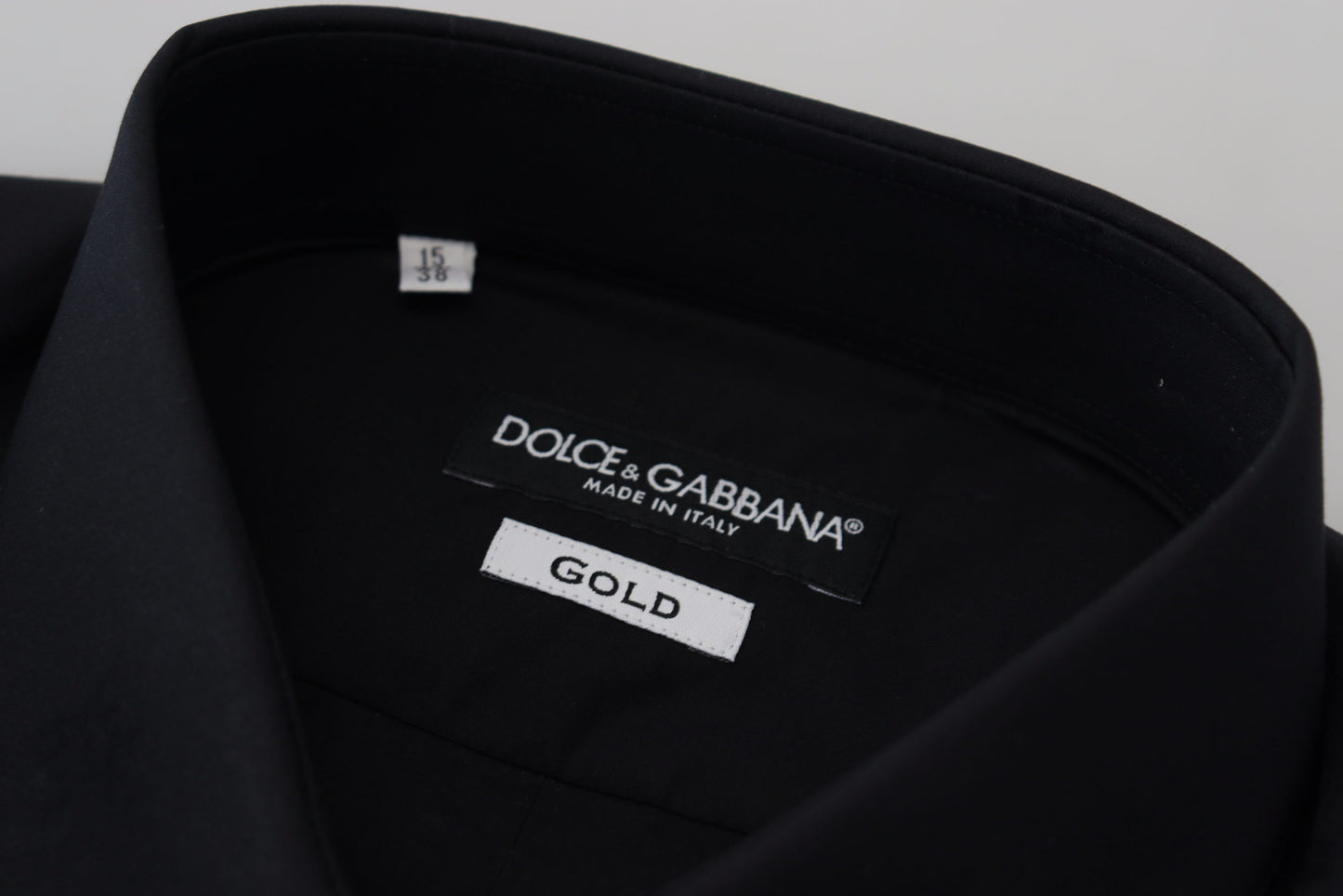 Schwarzes Slim Fit-Hemd aus Baumwolle mit GOLD-Print