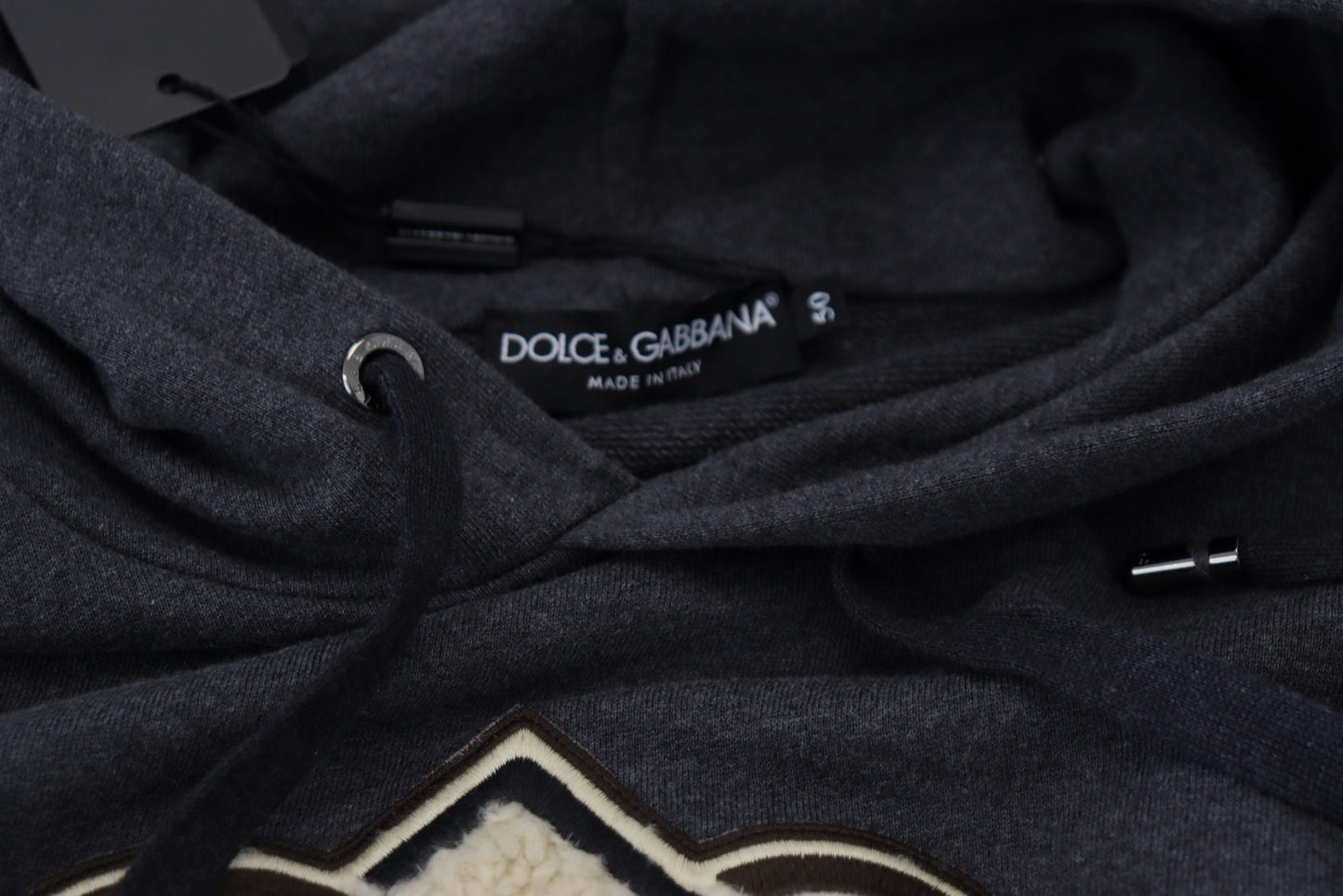 Gray Logo Cotton Hooded Sweatshirt Sweater
