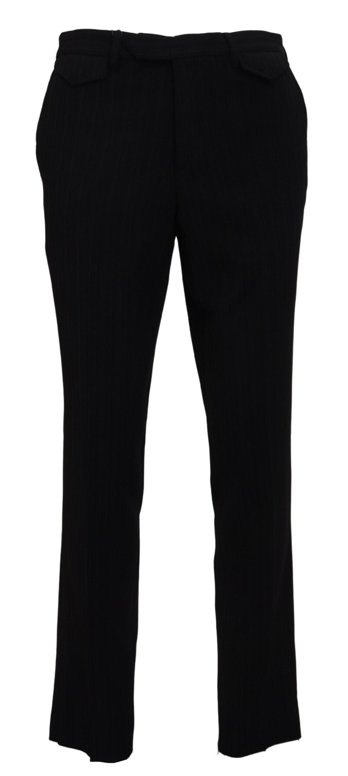 Schwarze formelle Hose aus Baumwolle mit gerader Passform für Herren