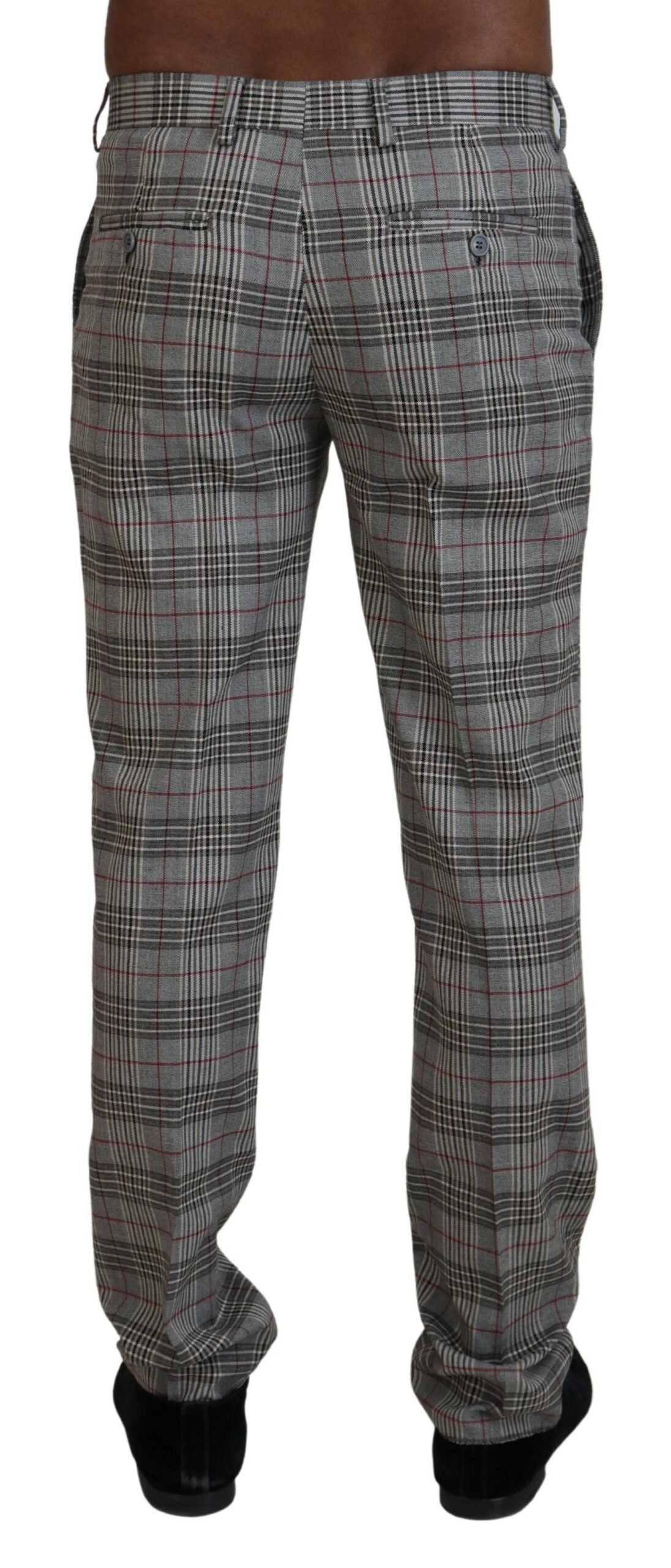 Grau karierte Skinny Herrenhose