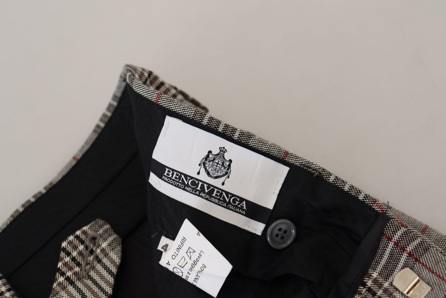 Grau karierte Skinny Herrenhose