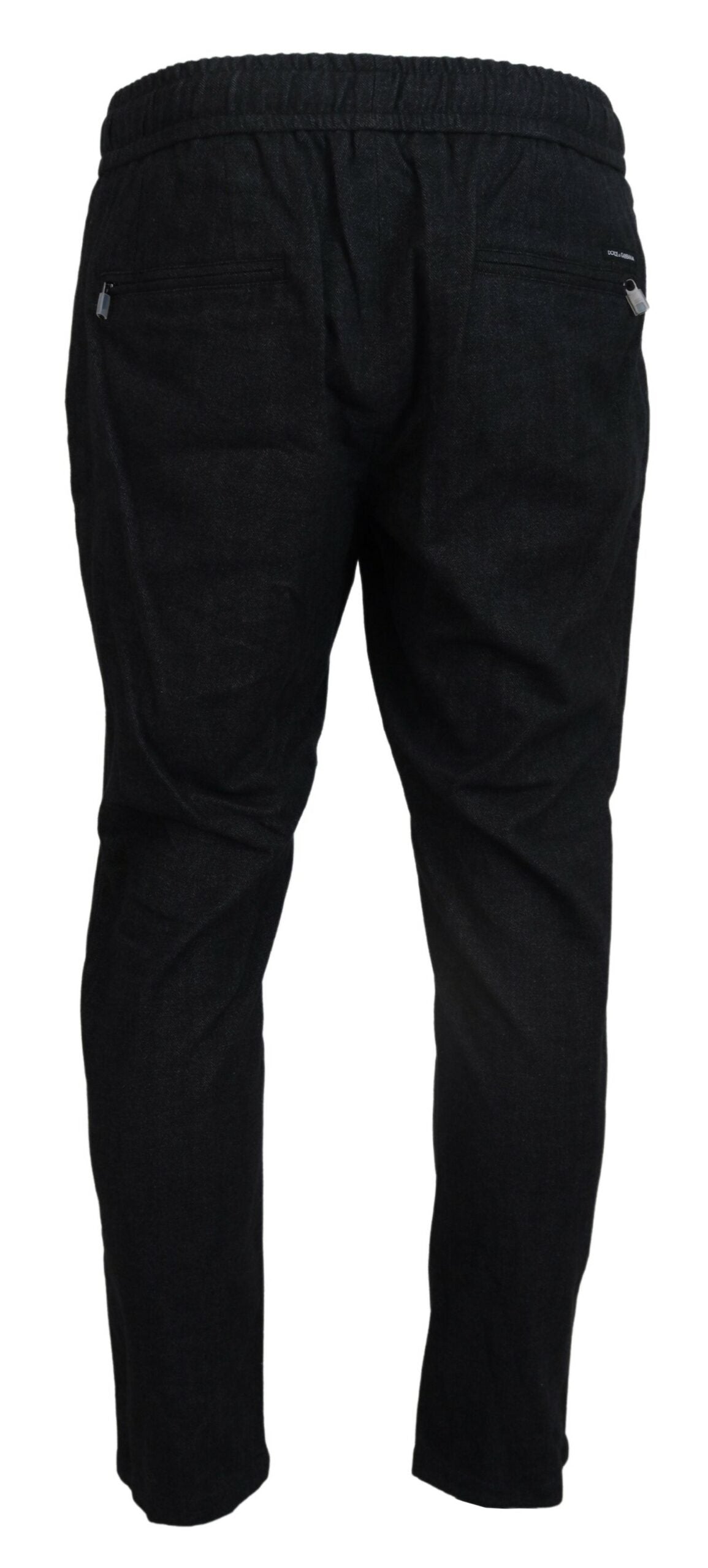 Graue, schmal zulaufende Baumwollhose aus Baumwolle