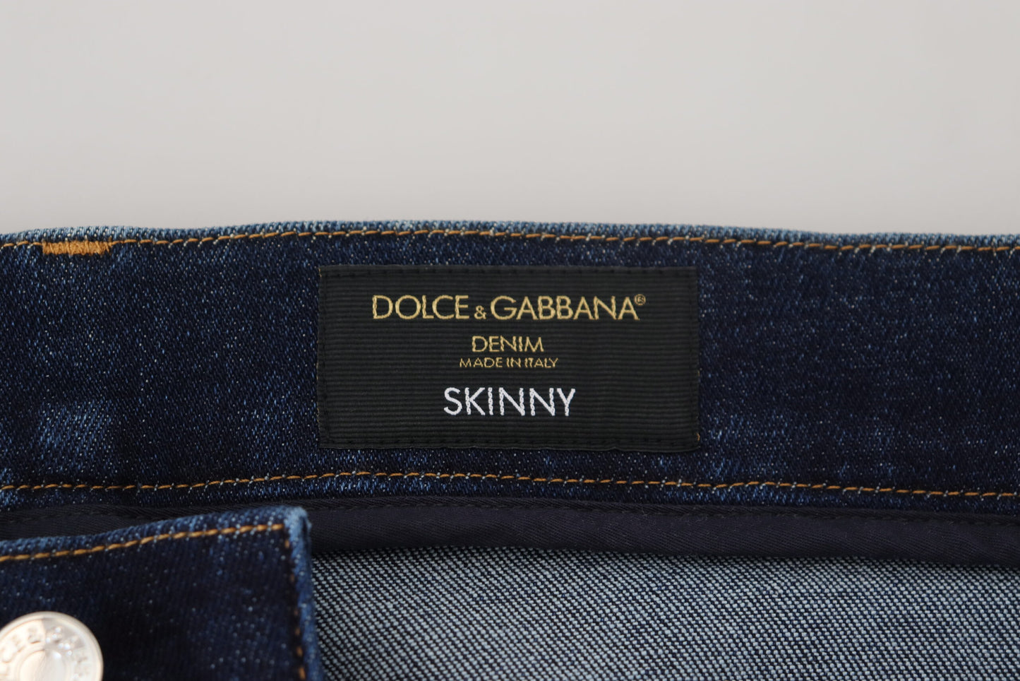 Dunkelblaue Skinny Jeans aus Baumwolldenim