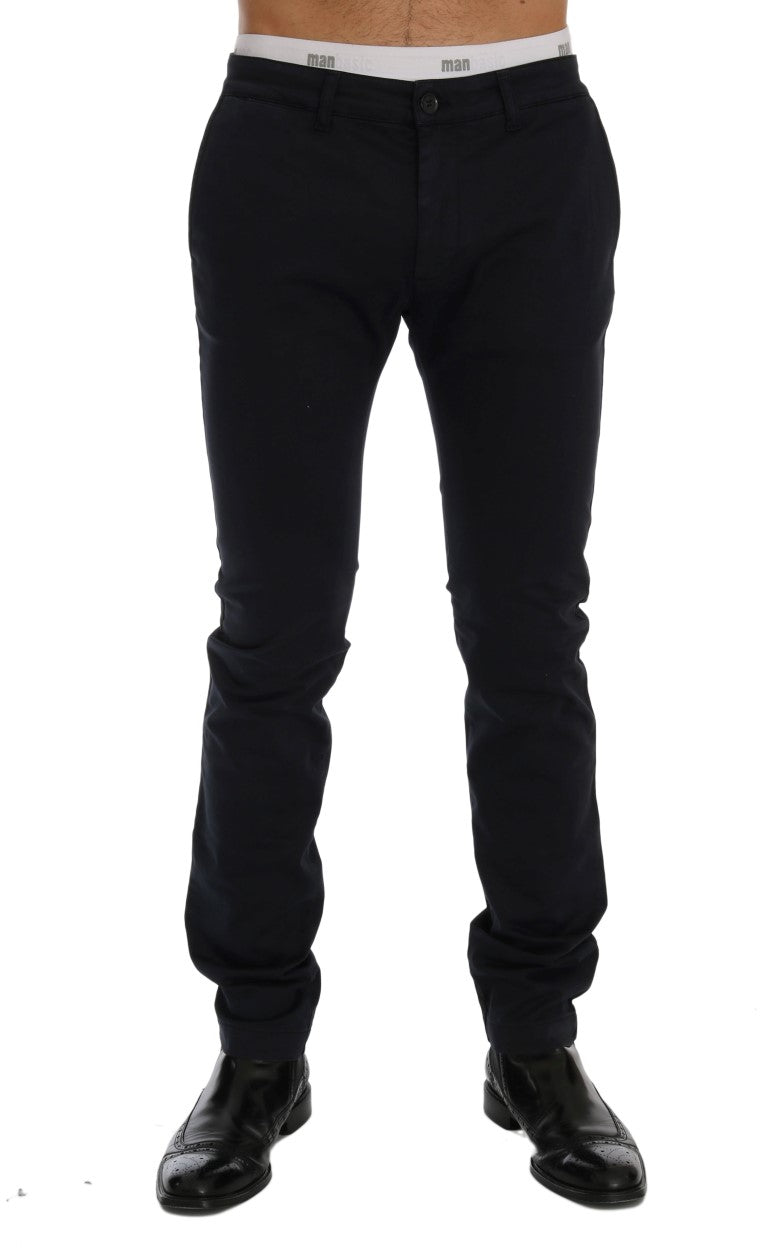 Blaue Chinos aus Baumwollstretch
