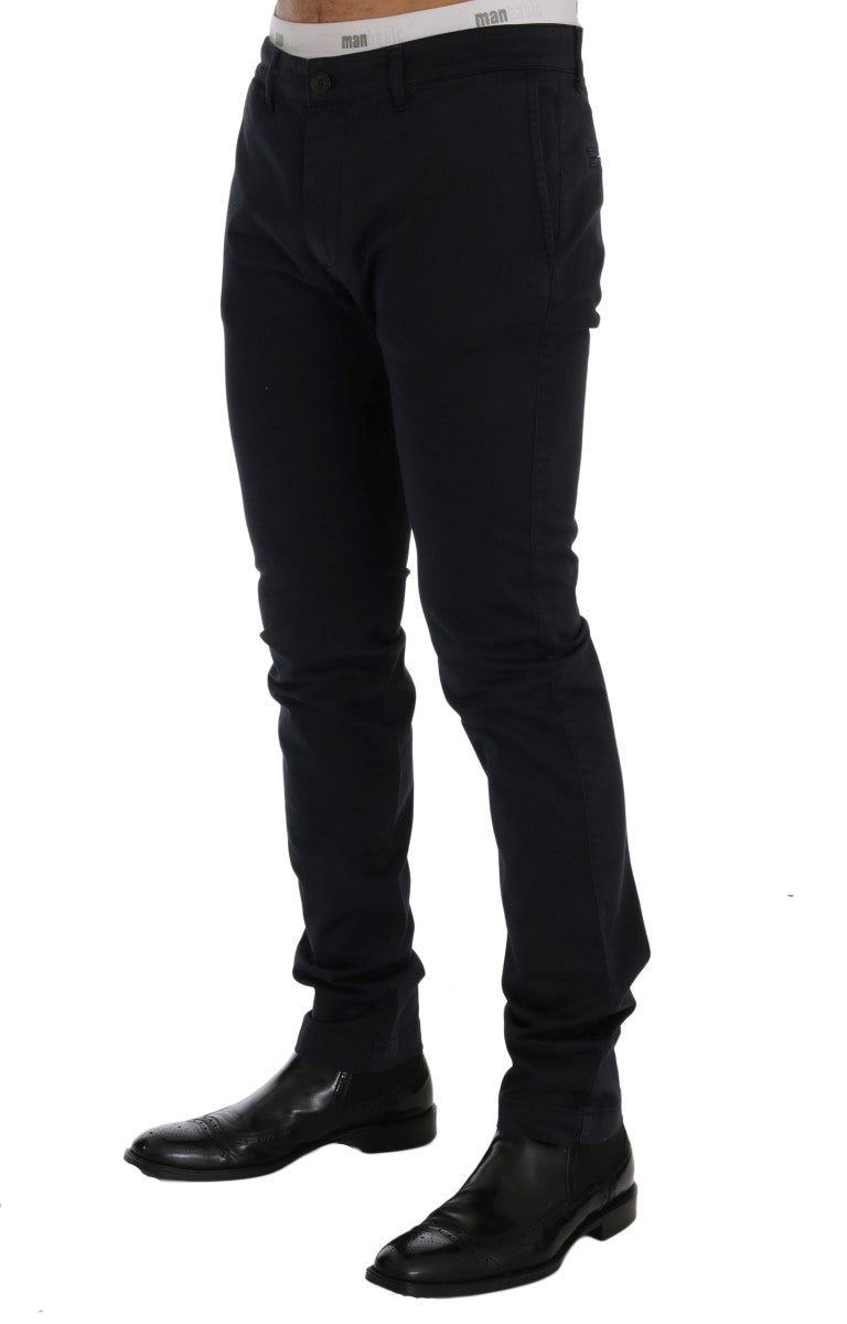 Blaue Chinos aus Baumwollstretch