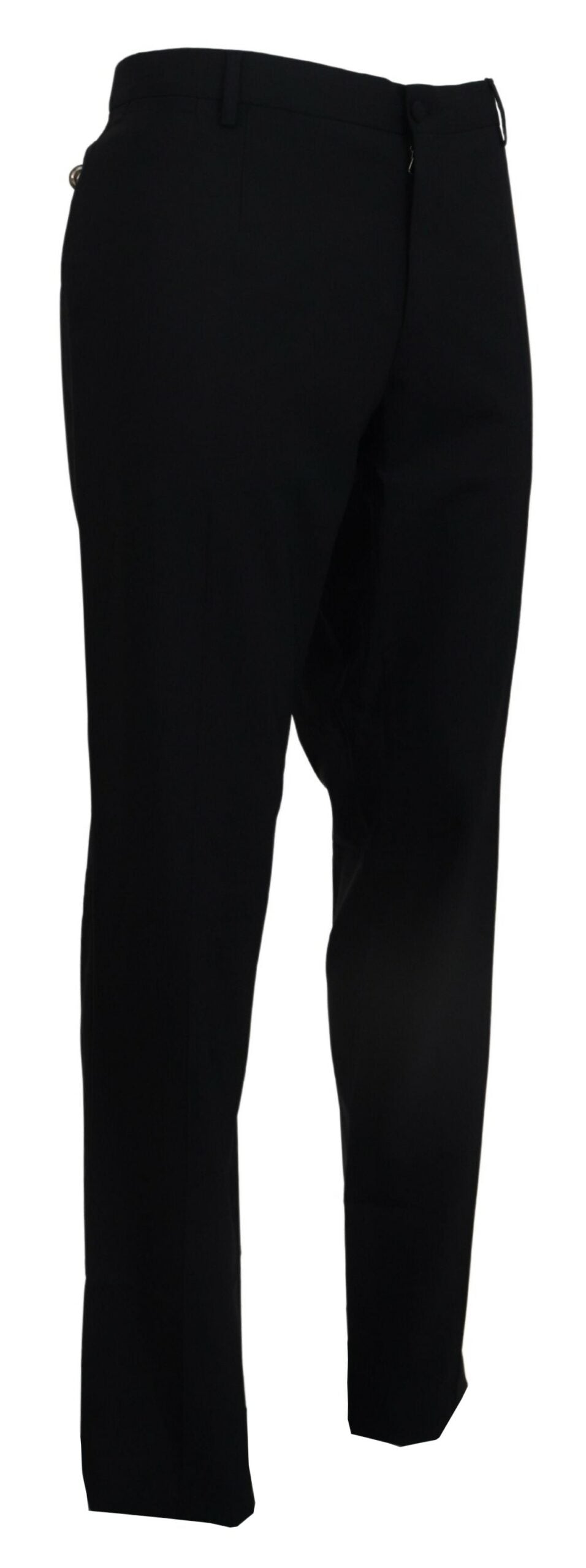 Schwarze, formelle Slim Fit-Hose aus Wollstretch