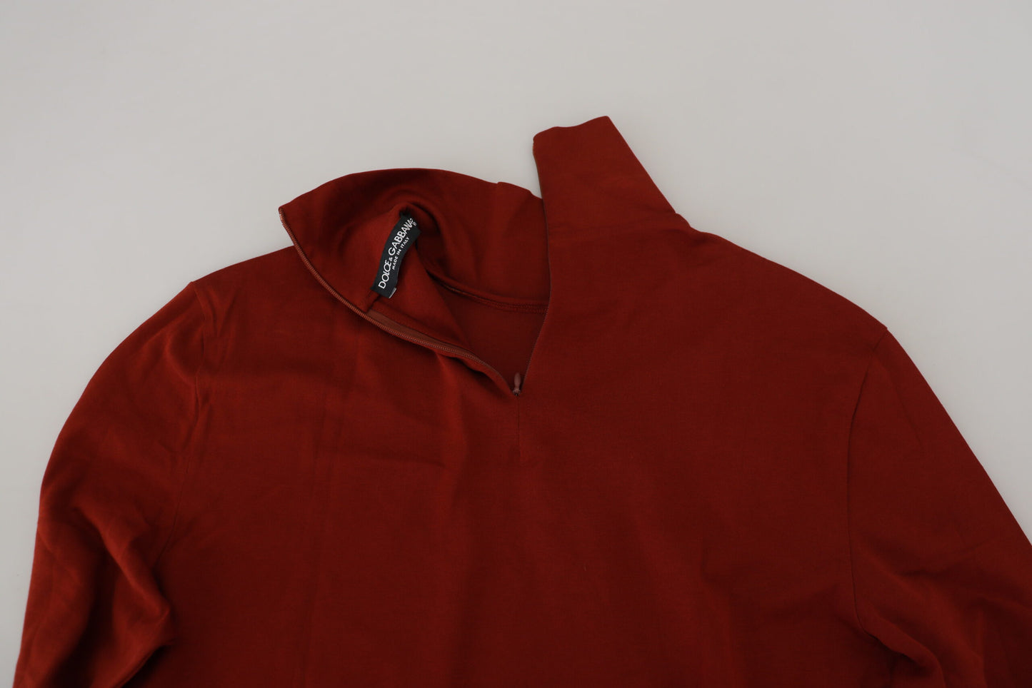 Maroon Cotton Turtle Neck Zip Sweater