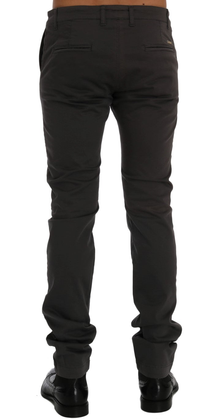 Graue Chinos aus Baumwollstretch