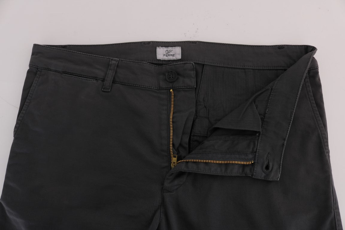 Graue Chinos aus Baumwollstretch