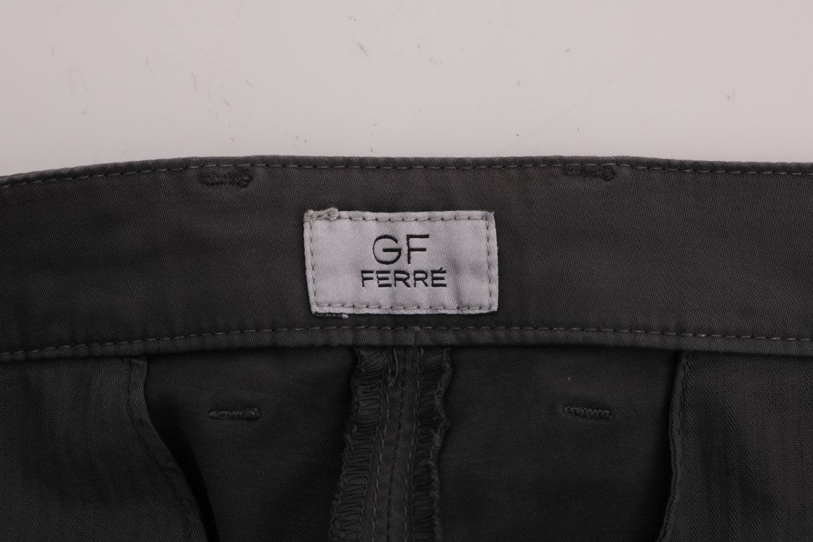 Graue Chinos aus Baumwollstretch