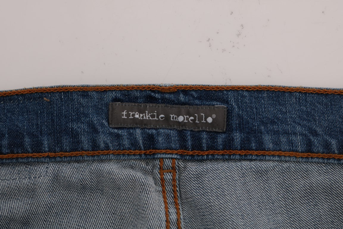 Blau verwaschene, zerrissene Dunfermile Slim Fit Jeans