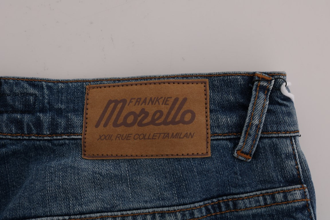 Blau verwaschene, zerrissene Dunfermile Slim Fit Jeans