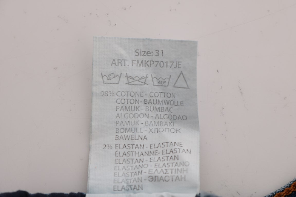 Blau verwaschene, zerrissene Dunfermile Slim Fit Jeans