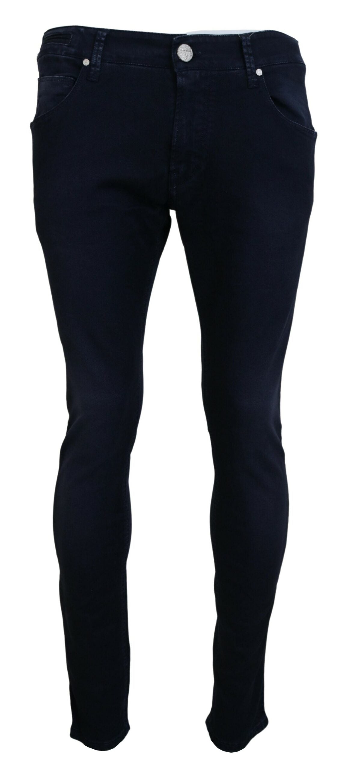 Blaue, schmal geschnittene Herren-Jeans aus Baumwolle
