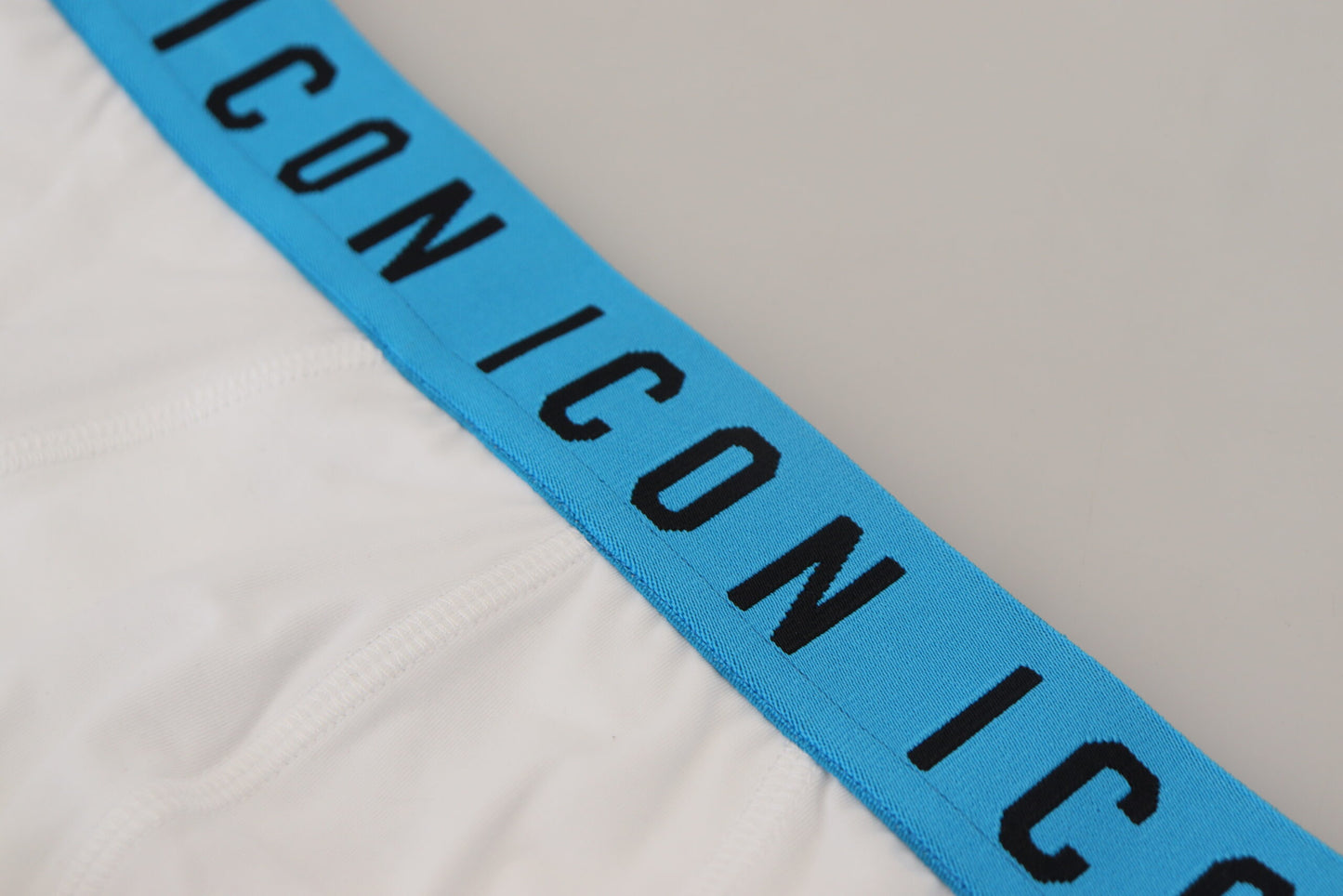 Weiße Herren-Unterhose aus Stretch-Baumwolle mit Icon-Logo