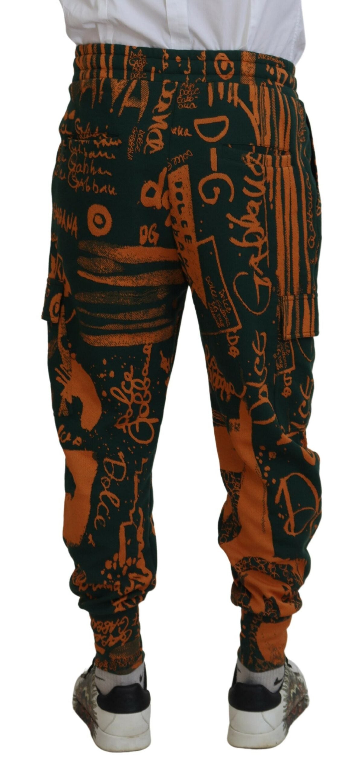 Cargo-Jogginghose aus Seide mit mehrfarbigem Logo-Print