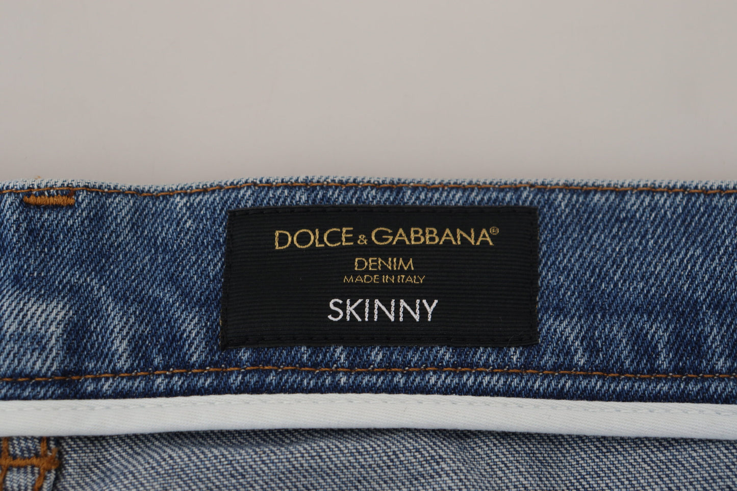 Blau verwaschene Skinny-Jeans aus Baumwolldenim