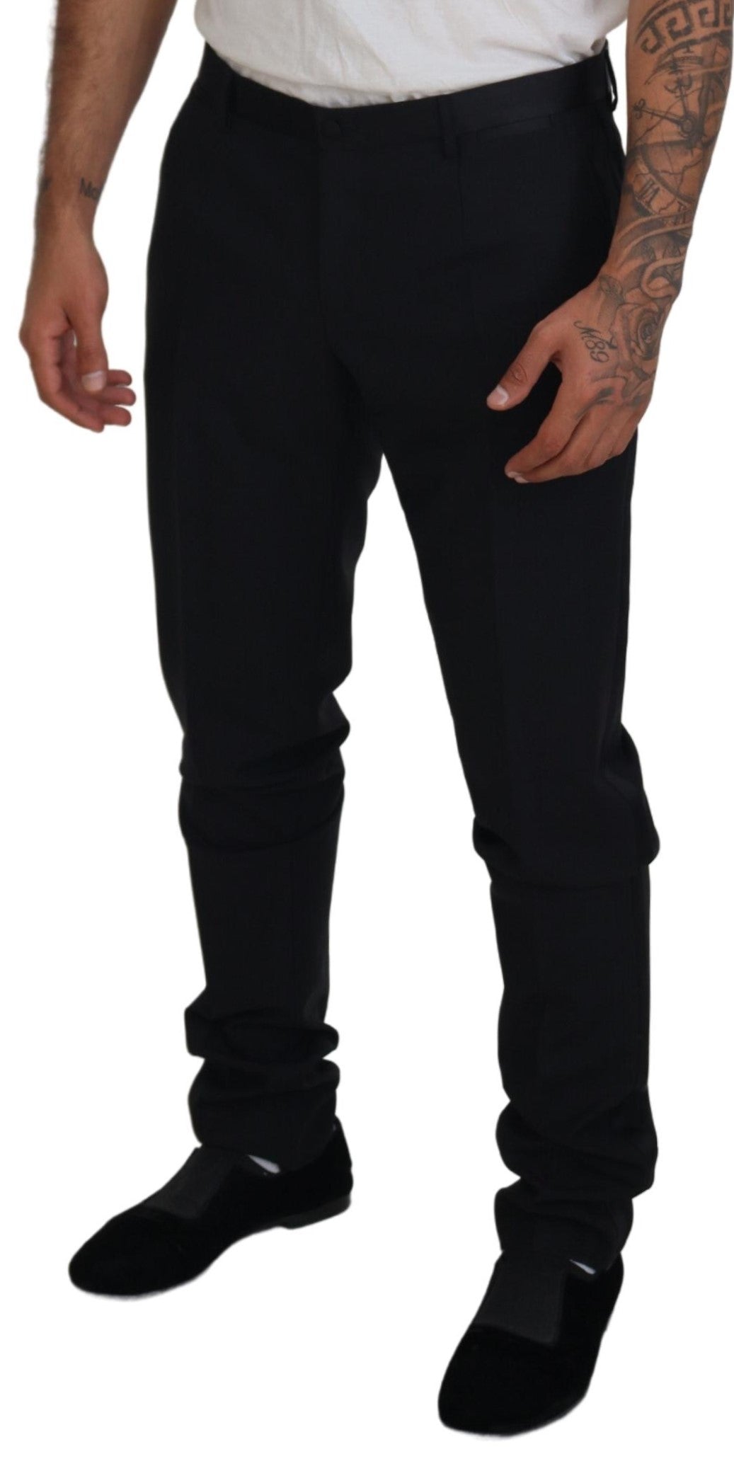 Schwarze Chinohose aus Wolle für formelle Anlässe