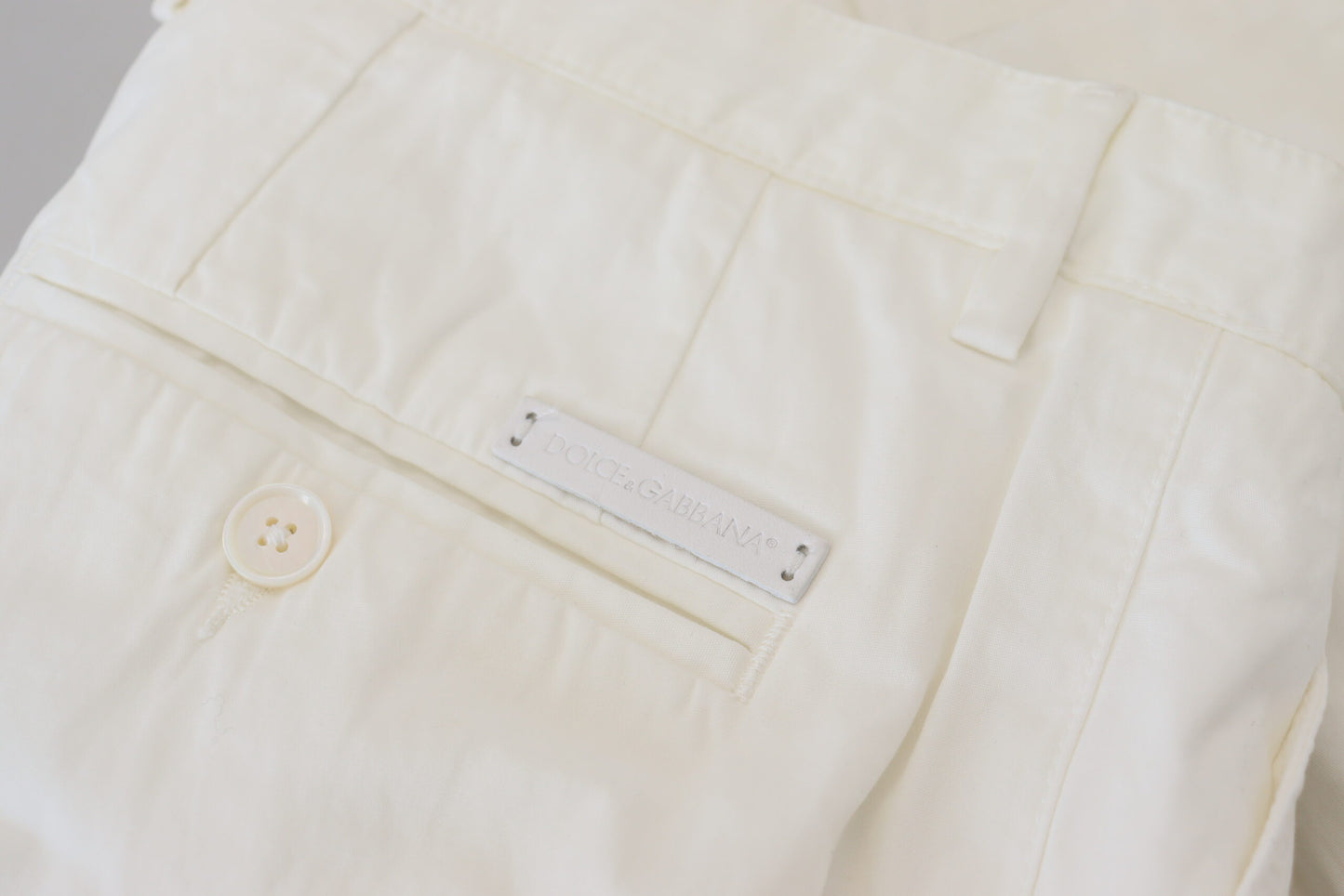 Weiße Skinny-Chinohose aus Baumwolle