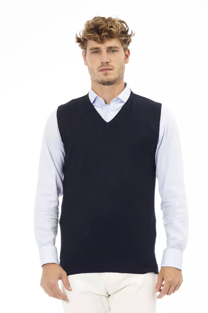Blaue Viskose-Herrenjacke