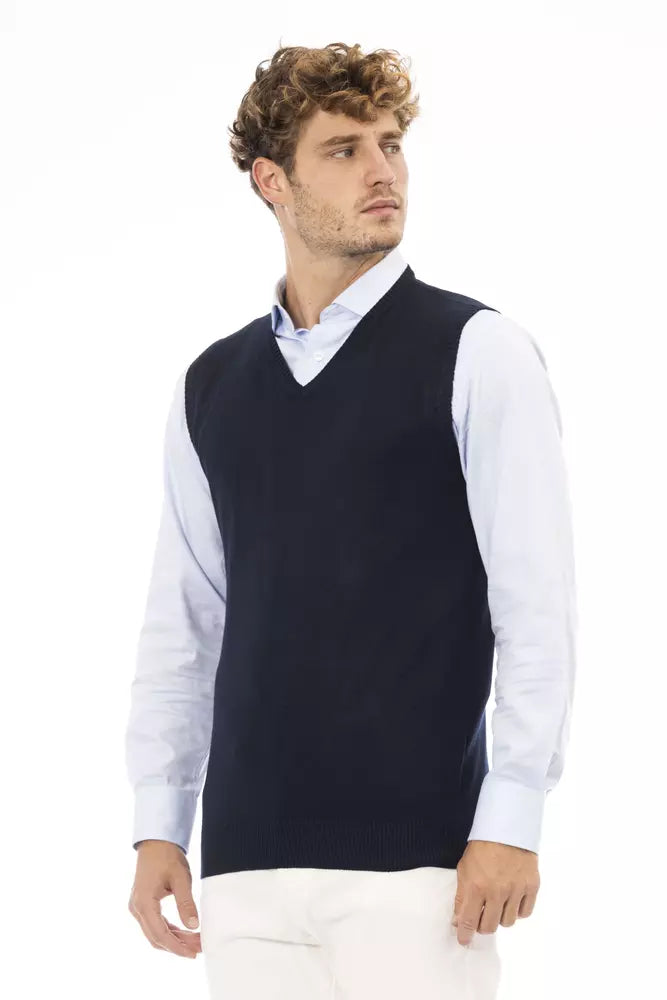 Blaue Viskose-Herrenjacke