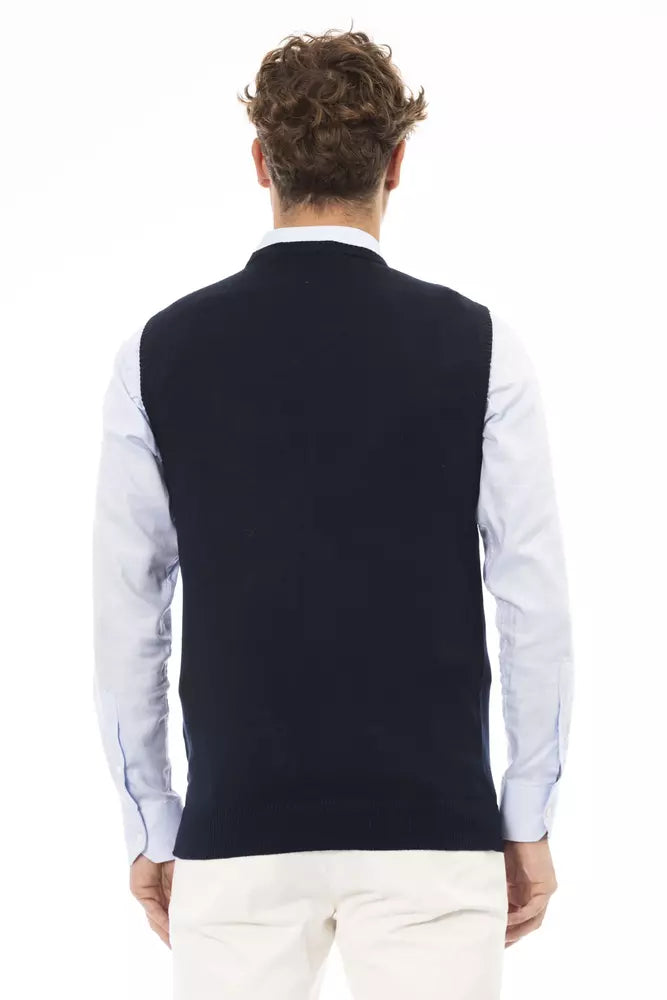 Blaue Viskose-Herrenjacke