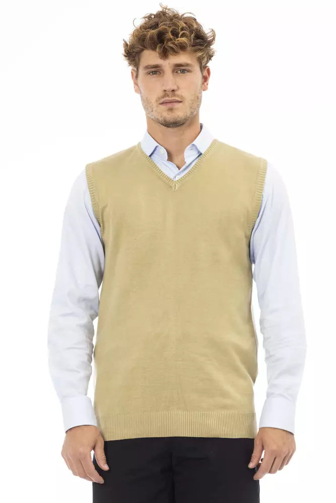 Beige Viskose Herrenjacke