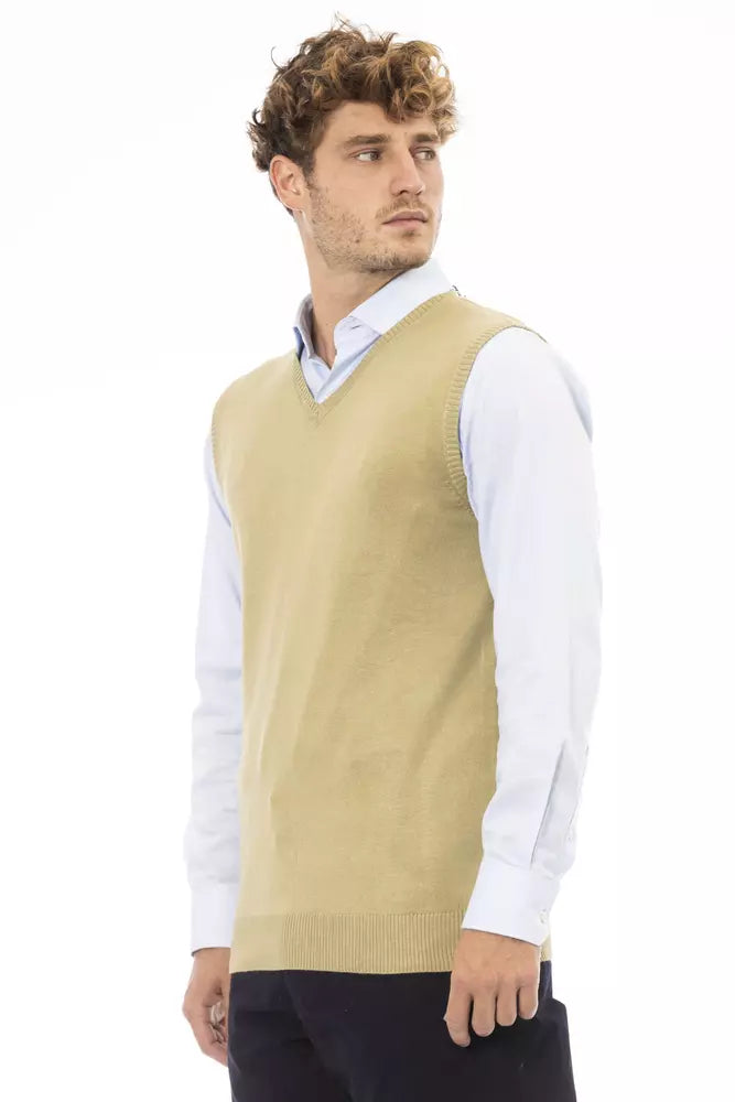 Beige Viskose Herrenjacke