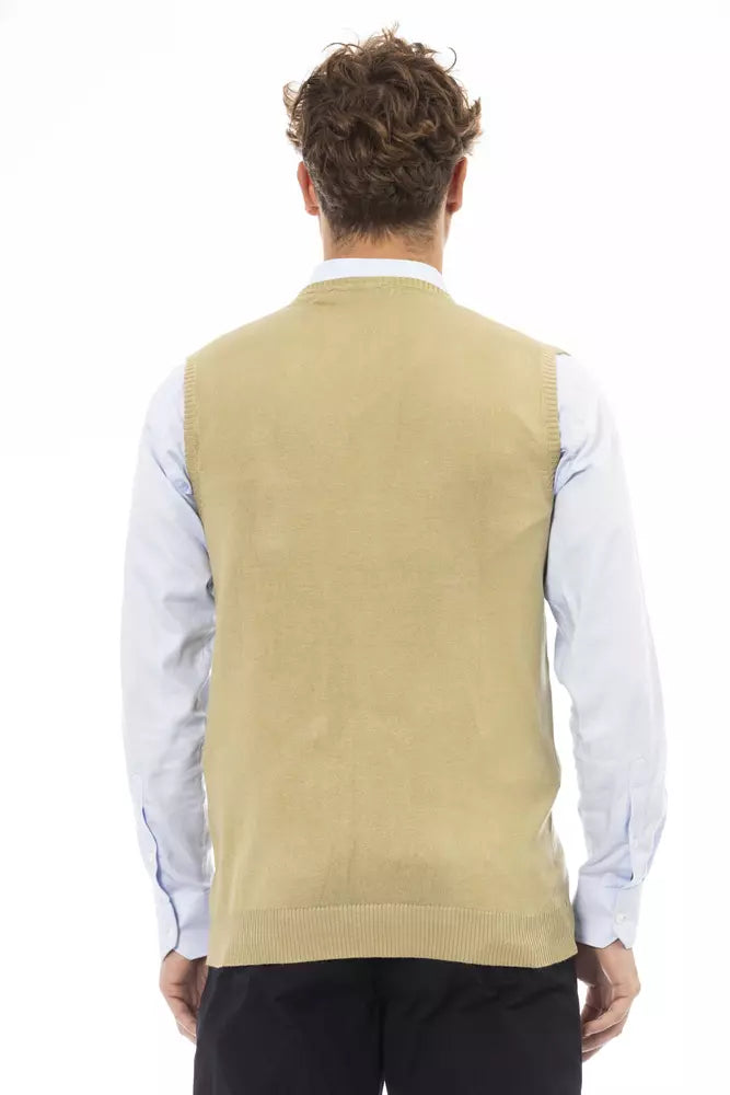 Beige Viskose Herrenjacke