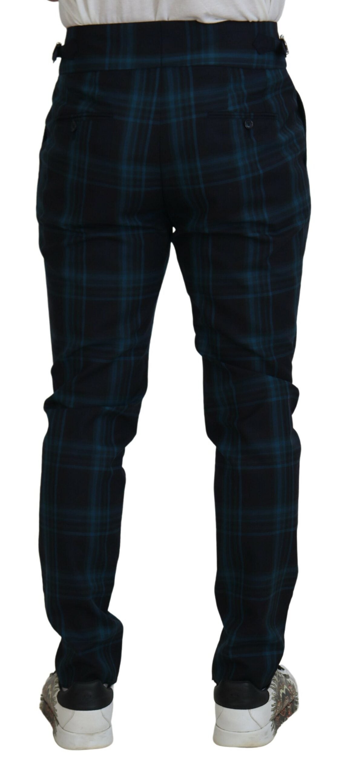 Blau Lila Plaid Wollhose Hose