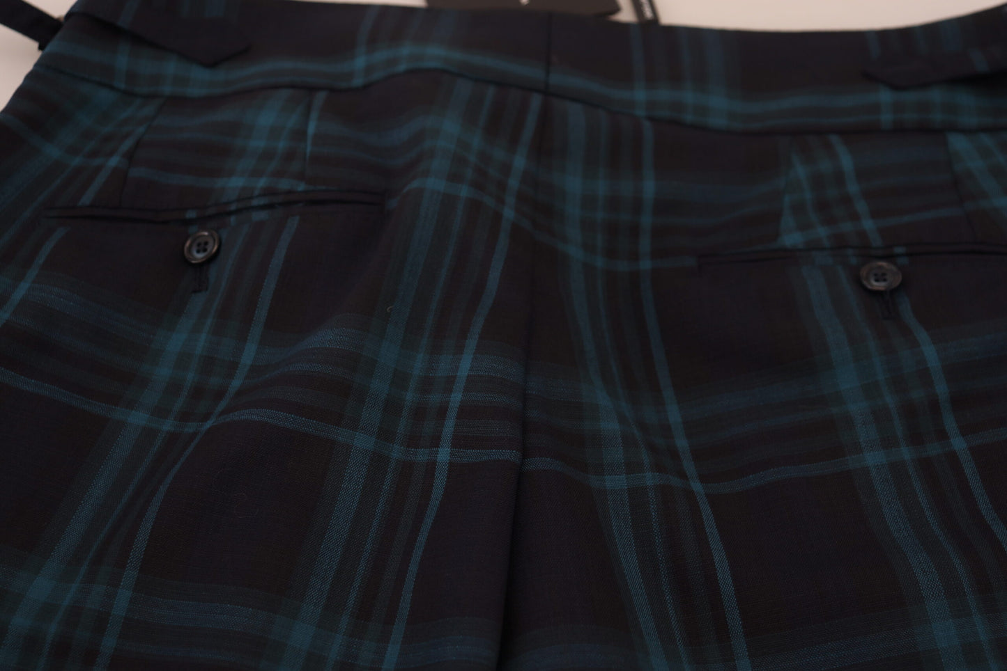 Blau Lila Plaid Wollhose Hose