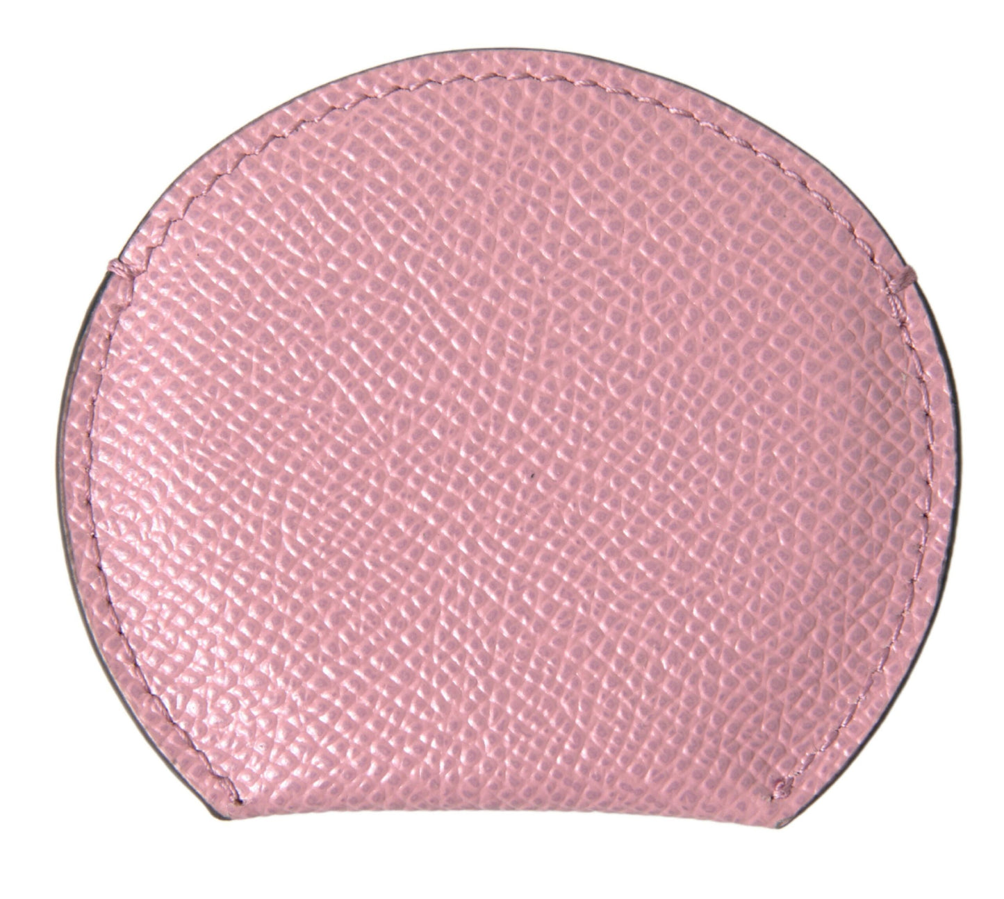 Handspiegelhalter aus rosa Kalbsleder mit rundem Logo-Print