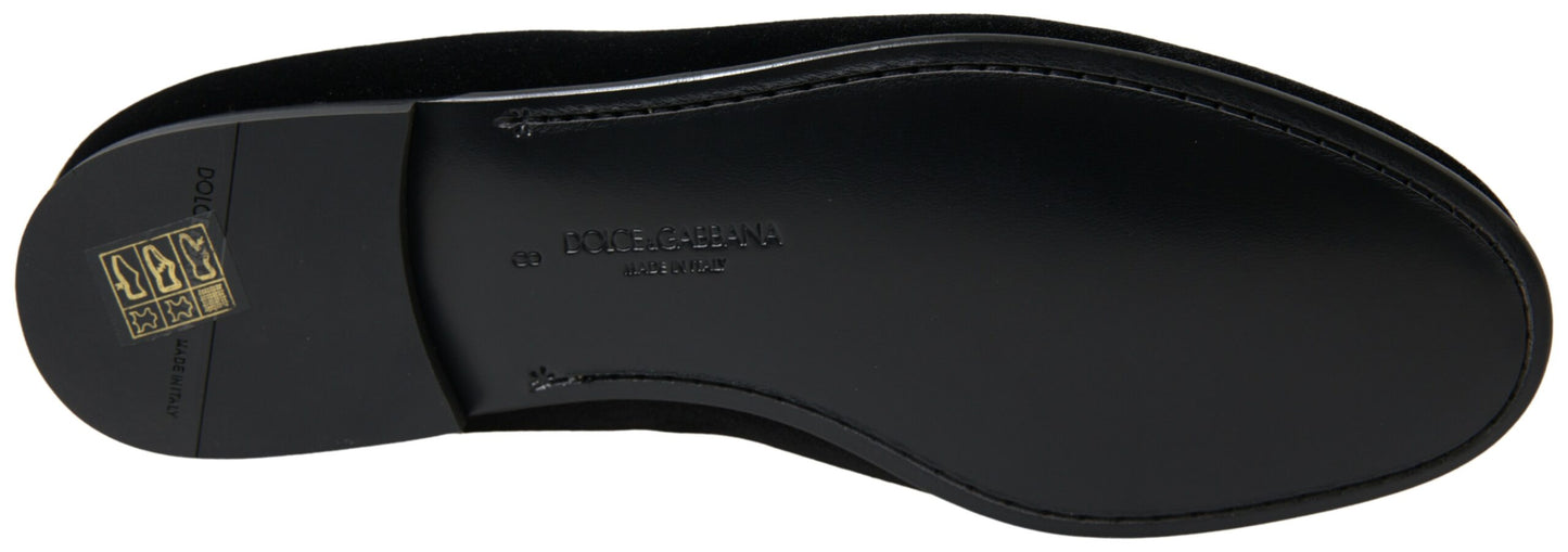 Black Velvet Loafers Formal Shoes