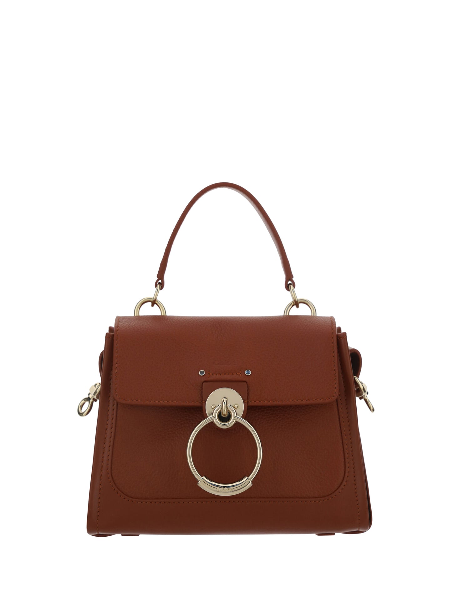 Elegante Schultertasche aus Kalbsleder in Sepiabraun