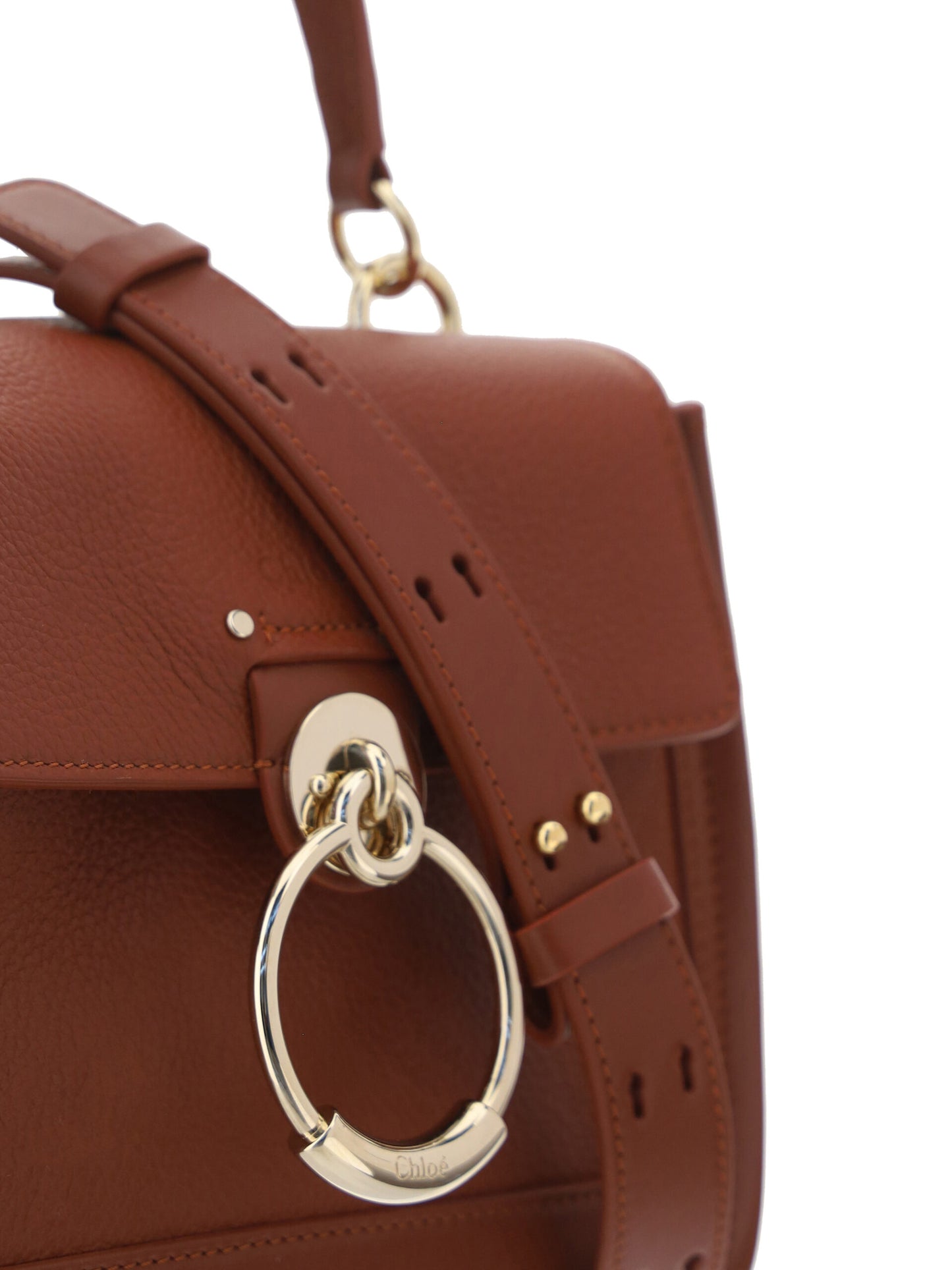 Elegante Schultertasche aus Kalbsleder in Sepiabraun