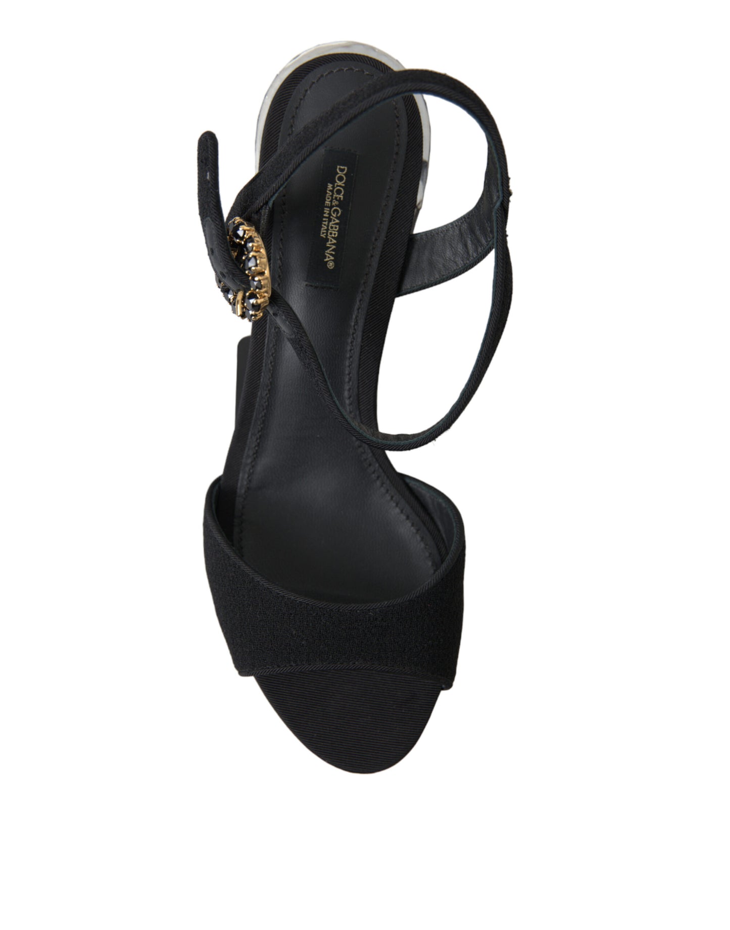 Schwarze Kristalle Knöchelriemen Sandalen Schuhe