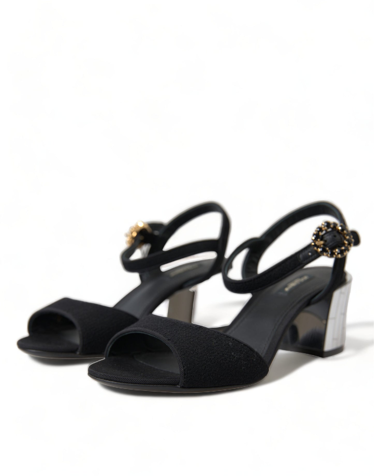 Schwarze Kristalle Knöchelriemen Sandalen Schuhe