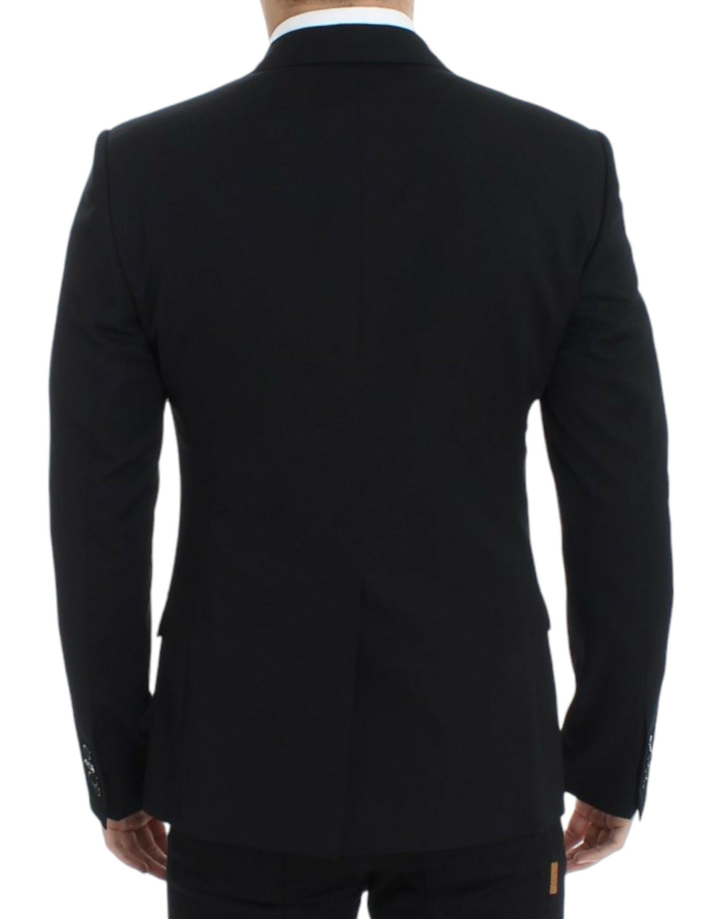 Schwarzer Slim Fit-Blazer aus Wolle