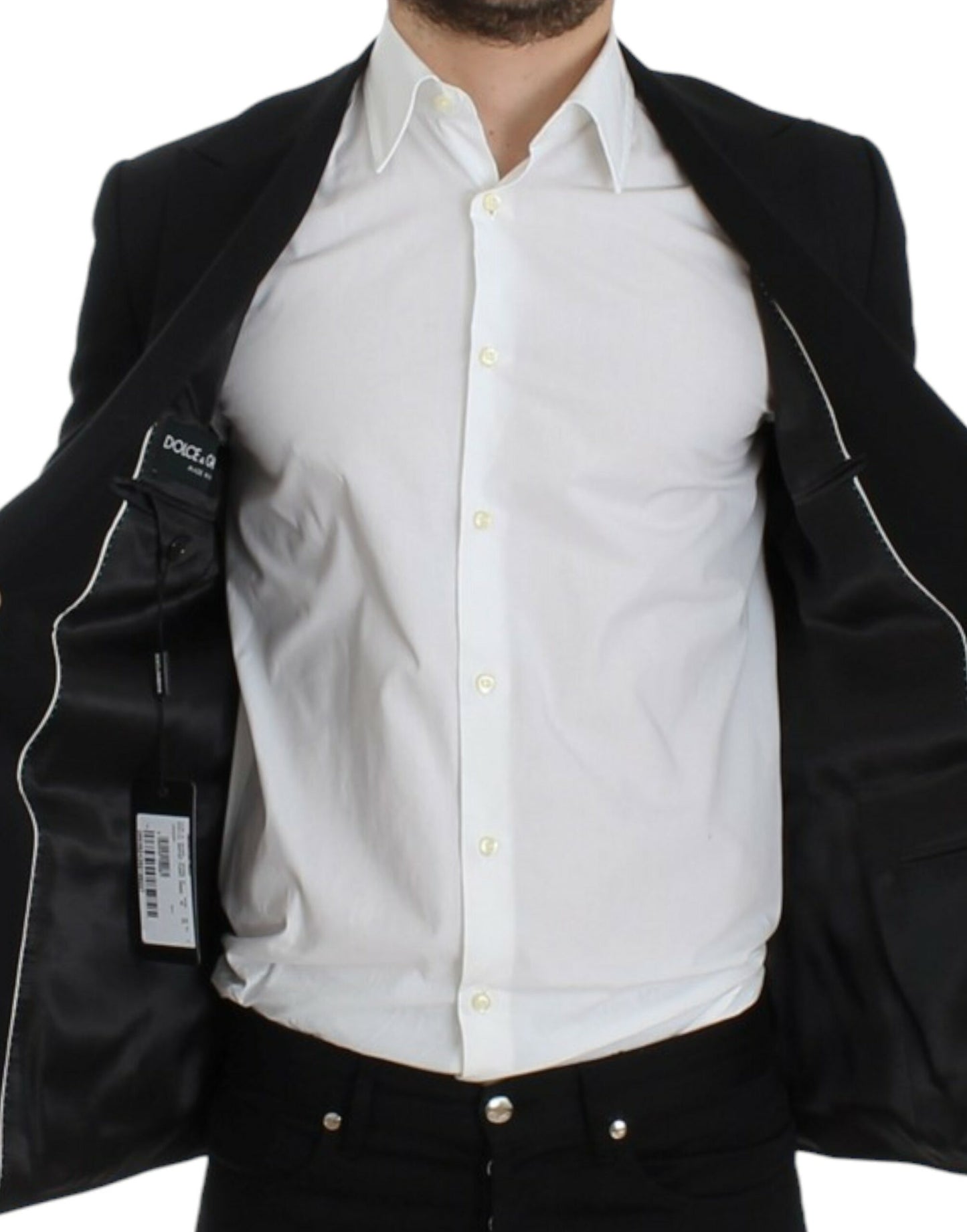 Schwarzer Slim Fit-Blazer aus Wolle