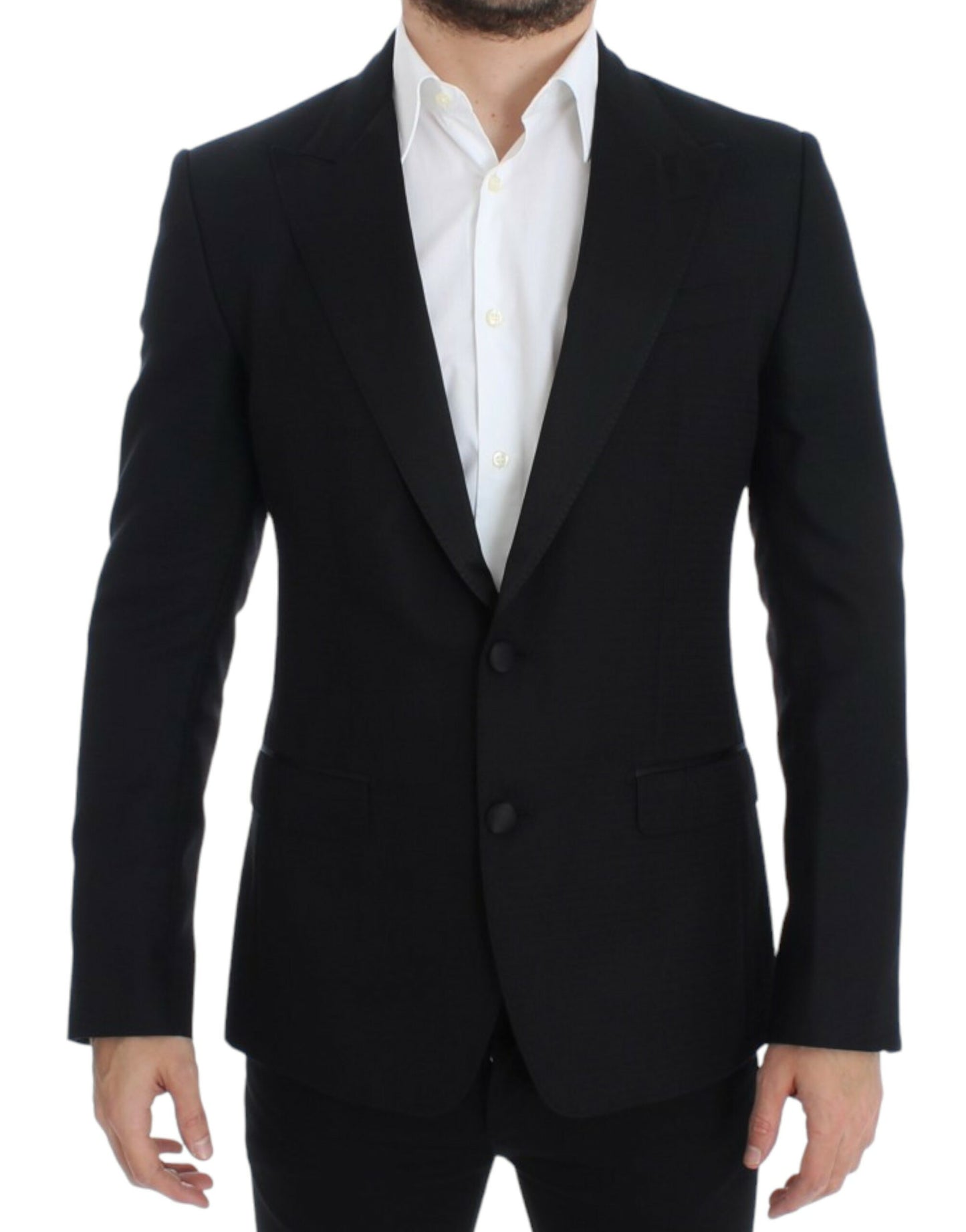 Schwarzer SICILIA-Blazer aus Wolle und Seide